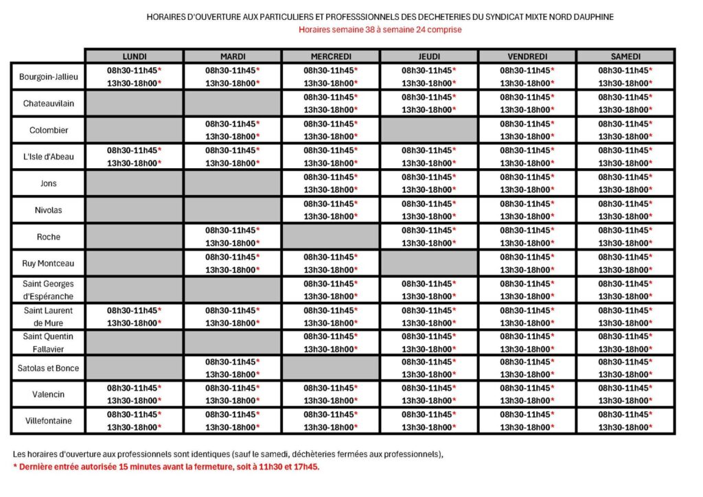 Nouveaux horaires déchèterie 05.06.2025 classique